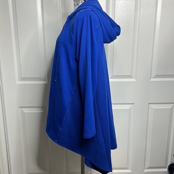 LOGO Lori Goldstein Bright Blue Oversized Long Slevve Large Petite - Picture 2 of 6